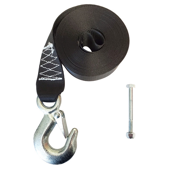 Rod Saver 25' Winch Strap Replacement with Drop Forged Hook
