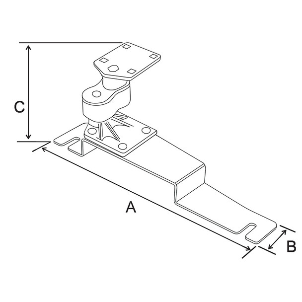 RAM Mounting Systems No-Drill Vehicle Base for Ford Police Interceptor Sedan and Ford Taurus (2013) – Part Number RAM-VB-190