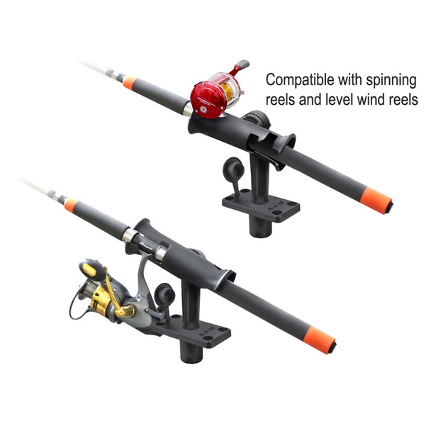 RAM Mounting Systems RAM Tube Jr. Fishing Rod Holder with 4-inch Post and Flush Mount Base