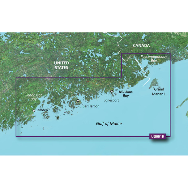Garmin BlueChart g3 Vision HD VUS001R North Maine MicroSD/SD Card for Coastal Navigation