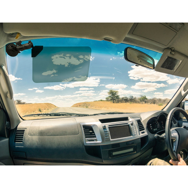 RAM Mounting Systems RAM-B-166-326-VIS-G1U Suction Cup Mount with Dark Green Sun Visor - 50% Tint