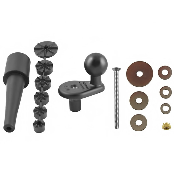 RAM Mounting Systems Motorcycle Fork Stem Base with 1-Inch Ball for Secure Electronics Mounting