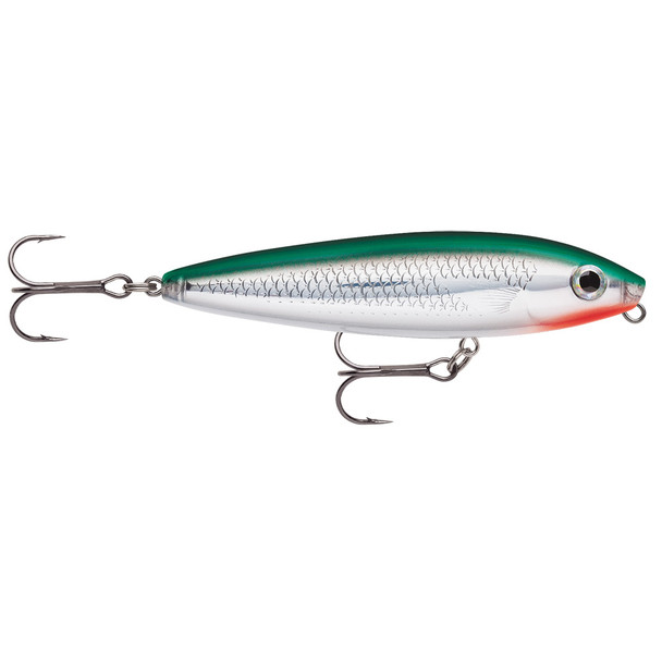 Rapala Skitter Walk 08 Green Mullet Topwater Lure - Vivid Walking Action with VMC Hooks