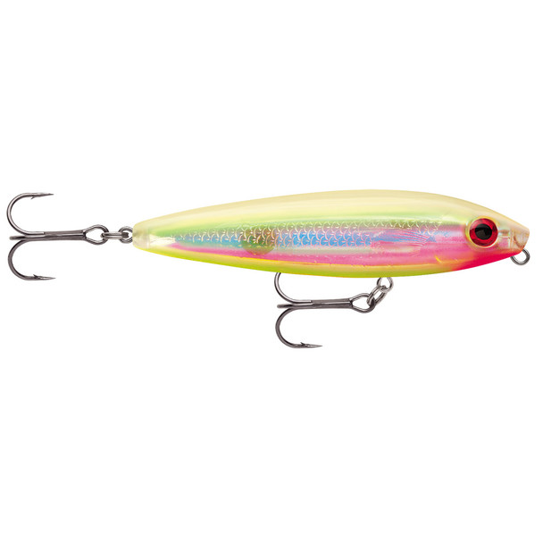 Rapala Skitter Walk 08 Holographic Bone Chartreuse Topwater Walking Bait - Part Number SW08HBNC