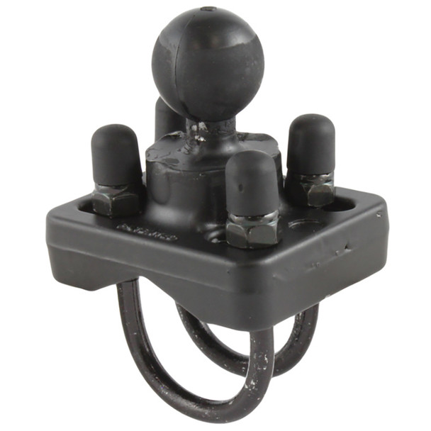 RAM Mounting Systems RAM-B-235U Double U-Bolt Base with 1-Inch Ball for Rails from 0.75 to 1.25 Inches Diameter