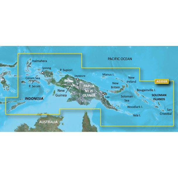 Garmin BlueChart g3 Vision HD VAE006R Marine Chart for Timor Leste and New Guinea