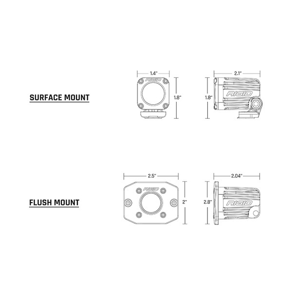 RIGID Industries Ignite Flush Mount Flood Light - Black (Part No. 20641)