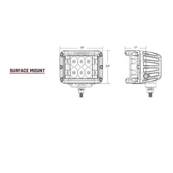 RIGID Industries D-SS Series PRO Spot Surface Mount LED Light - Black