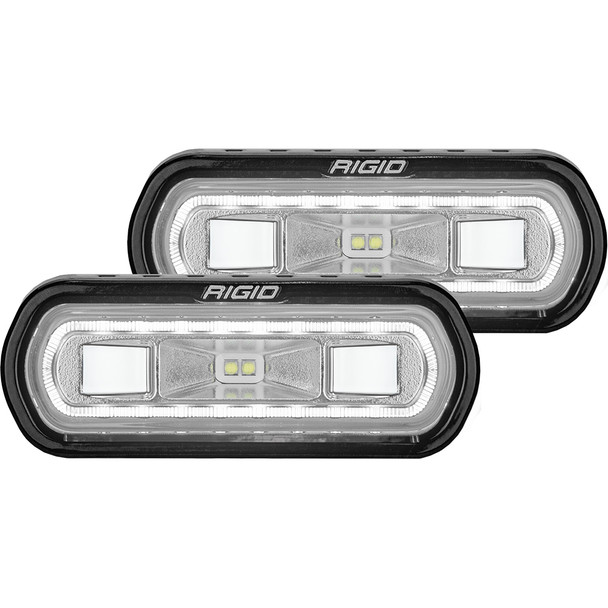 RIGID Industries SR-L Series Surface Mount Spreader Light with White Halo - Black Housing