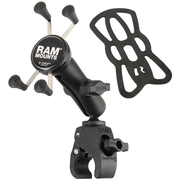 RAM Mounting Systems Small Tough-Claw Base with Double Socket Arm and Universal X-Grip Cell/iPhone Cradle
