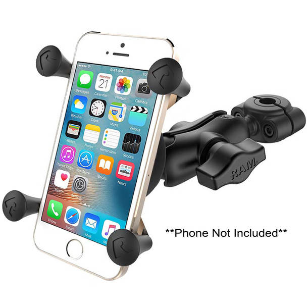 RAM Mounting Systems RAM-B-408-37-62-A-UN7U Torque Mini Rail Base with 1" Ball, Short Arm, and X-Grip for Phones