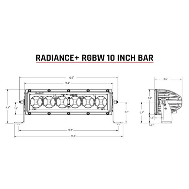 RIGID Industries Radiance+ 10-Inch RGBW Light Bar - Versatile Off-Road LED Lighting