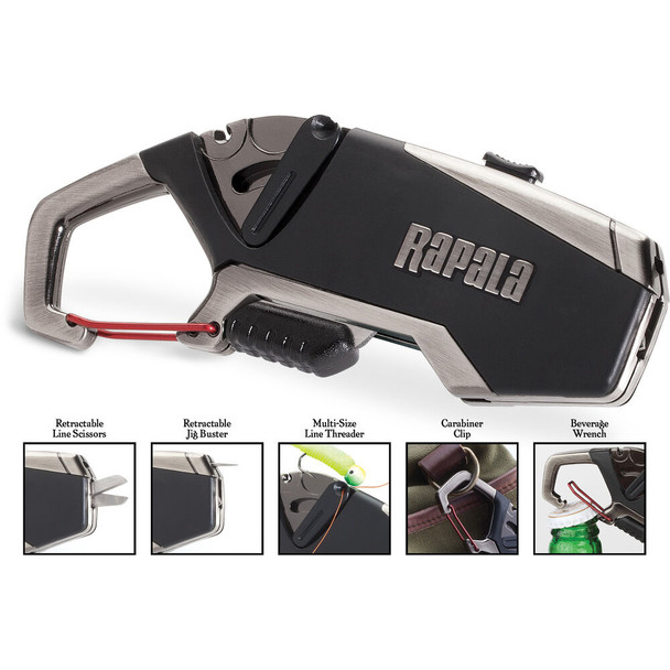 Rapala RFMT Fisherman's Multi-Tool with Retractable Line Scissors and Soft Grip Handles