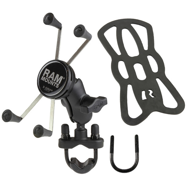 RAM Mounting Systems X-Grip Large Phone Mount with Handlebar U-Bolt Base (Part RAM-B-149Z-A-UN10U)
