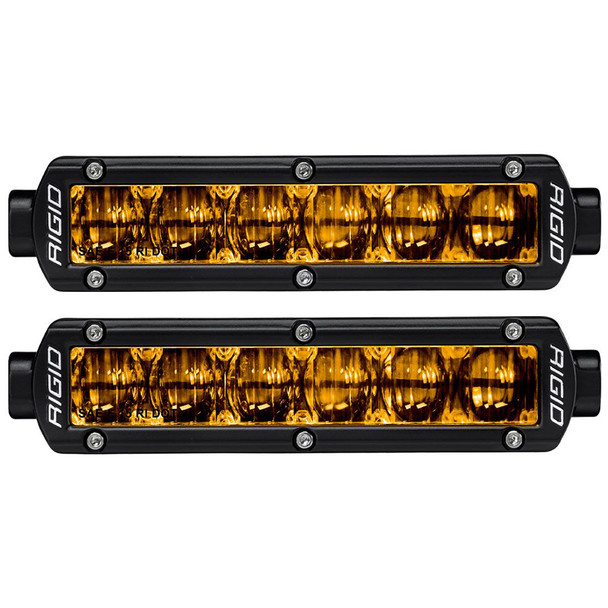 RIGID Industries 6-Inch SR-Series SAE Compliant Fog Light with Yellow Light - Black