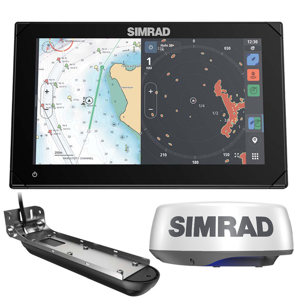 Simrad NSX 3009 Marine Chartplotter with Active Imaging 3-in-1 Transducer and HALO20+ Radar Bundle