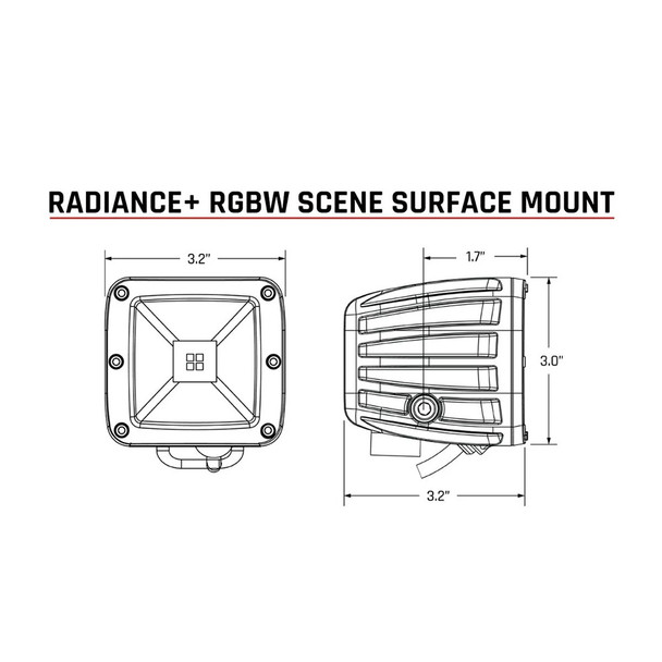 RIGID Industries Radiance Scene RGBW Surface Mount Pair - Versatile LED Scene Lighting