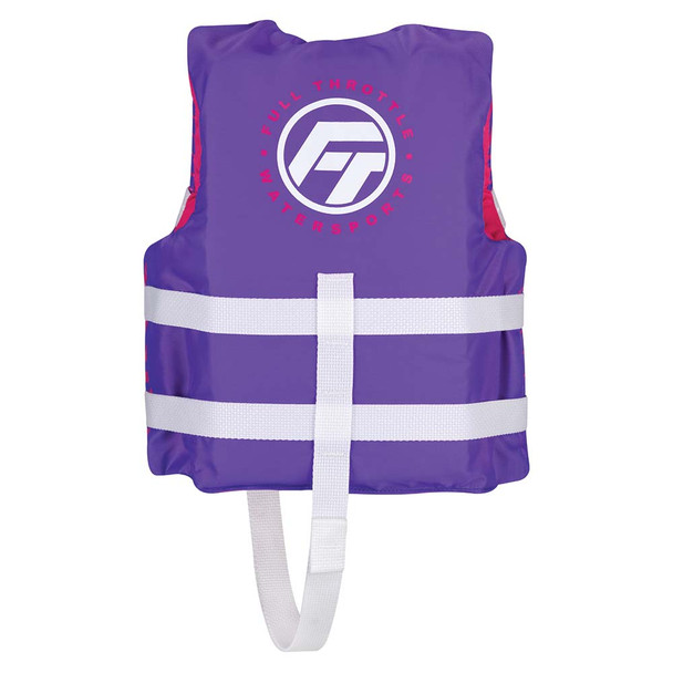 Full Throttle Child Nylon Life Jacket - Purple, Adjustable Fit for Kids 33-55 lbs