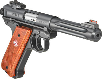 Ruger Mark IV Hunter .22 LR Semi-Auto Pistol with Red HiViz Front Sight and Laminated Grip