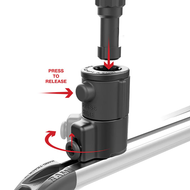 RAM Mounting Systems RAM Tube Jr. Holder with Universal Adapt-A-Post Track Base - 4-inch Post