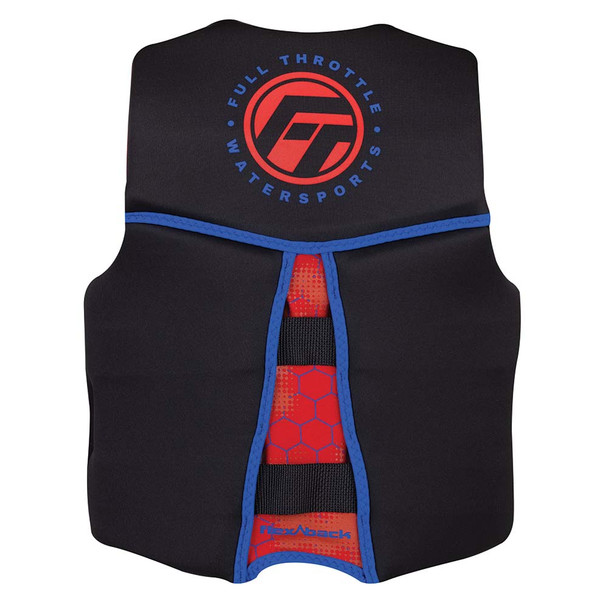 Full Throttle Youth Rapid-Dry Flex-Back Life Jacket - Red and Black