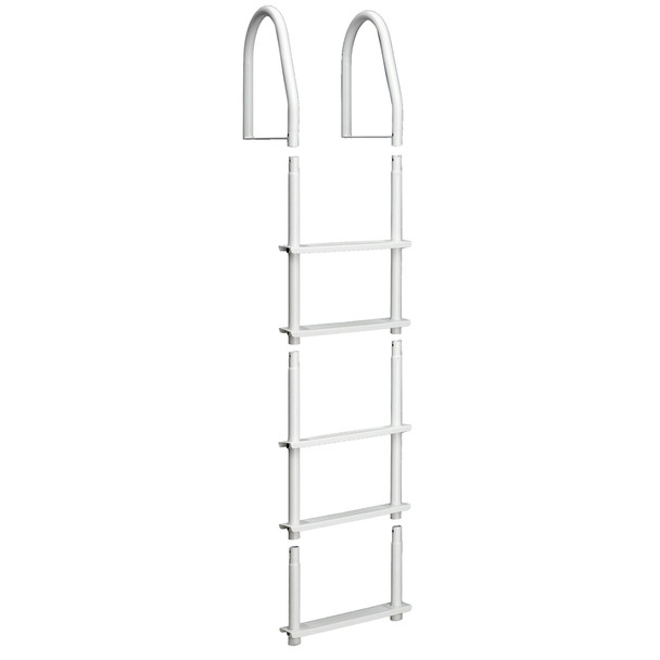 Dock Edge Fixed 5 Step Ladder in Bright White Galvalume, Model DE2105F