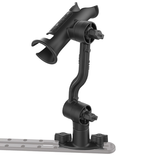 RAM Mounting Systems RAM Tube Jr. Rod Holder with Spline Post, Extension Arm, and Track Base