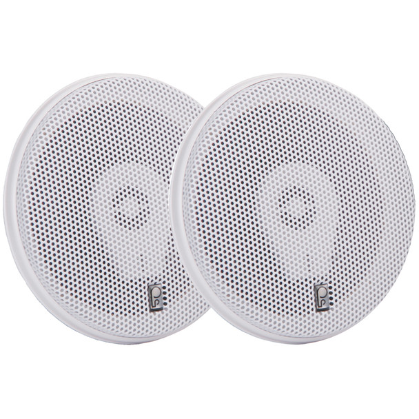 Poly-Planar MA-8505W 5-Inch 200 Watt Titanium Series Waterproof Marine Speakers - White