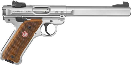 Ruger Mark IV Competition .22 Long Rifle Semi-Auto Pistol with Stainless Finish and Adjustable Sights