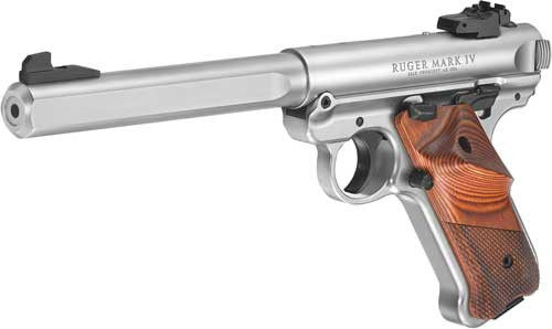 Ruger Mark IV Competition .22 Long Rifle Semi-Auto Pistol with Stainless Finish and Adjustable Sights