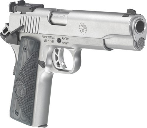 Ruger SR1911 Target .45 ACP Semi-Auto Pistol with Adjustable Bomar-Style Sights and Stainless Steel Finish