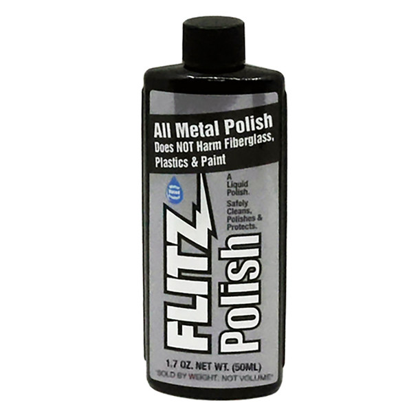 Flitz Liquid Polish 1.7oz Bottle - High-Performance Metal Cleaner and Brightener