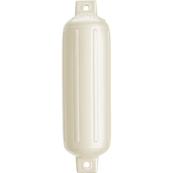 Polyform U.S. G-4 Twin Eye Fender 6.5 x 22 inches – Metallic White, Durable Marine Boat Fender