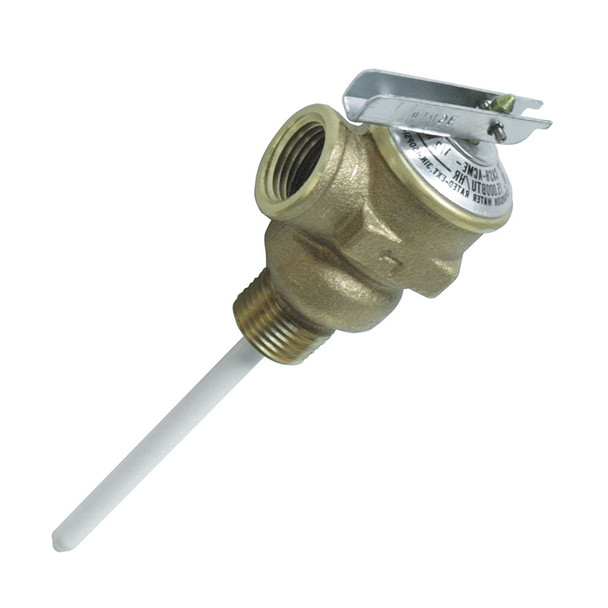 Camco 1/2 Inch Temperature & Pressure Relief Valve with 4 Inch Probe