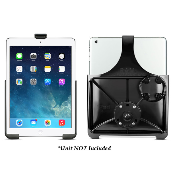 RAM Mounting Systems EZ-Rollr Model Specific Cradle with Round Base Adapter for iPad 5th Gen, iPad Air 1-2 & iPad Pro 9.7