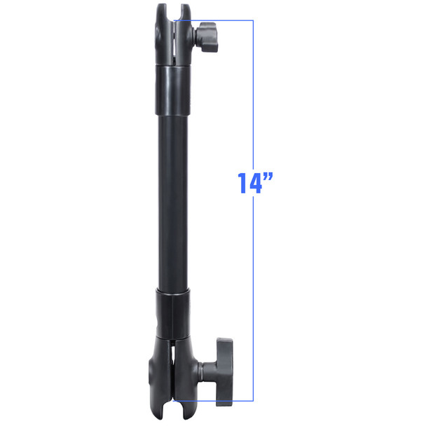 RAM Mounting Systems 14-Inch Long Extension Pole with 1-Inch and 1.5-Inch Single Open Sockets