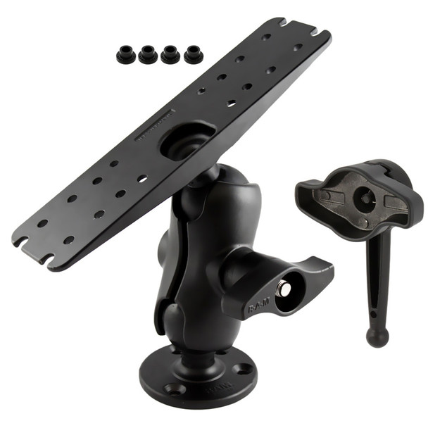 RAM Mounting Systems D Size 2.25-Inch Ball Mount with 11x3-Inch Rectangle Plate, 3.68-Inch Round Plate and Hi-Torq Wrench