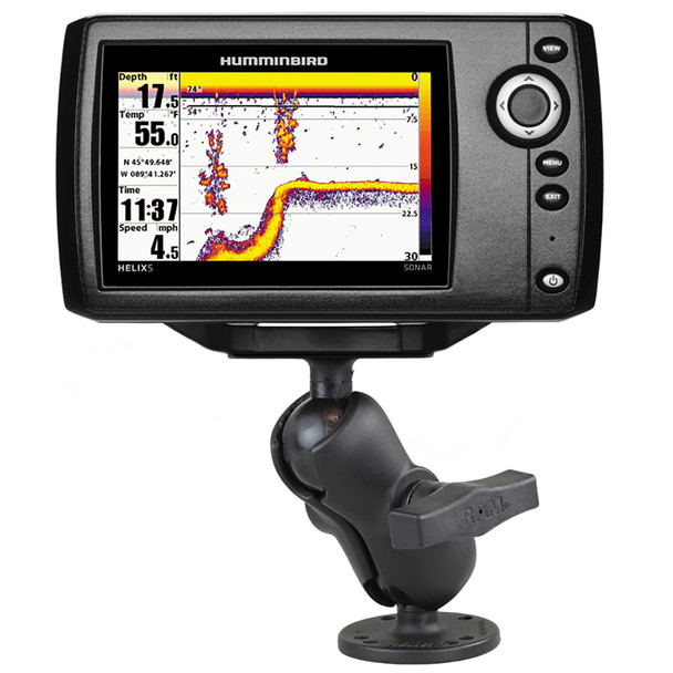 RAM Mounting Systems 1.5-inch Ball Mount with 2.5-inch Round Base and Short Arm for Humminbird Helix 5