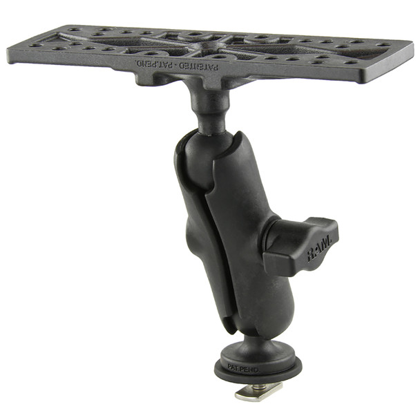 RAM Mounting Systems RAM Composite 1" Ball Mount with 6.25 x 2 Inch Rectangular Plate and Track Ball Base