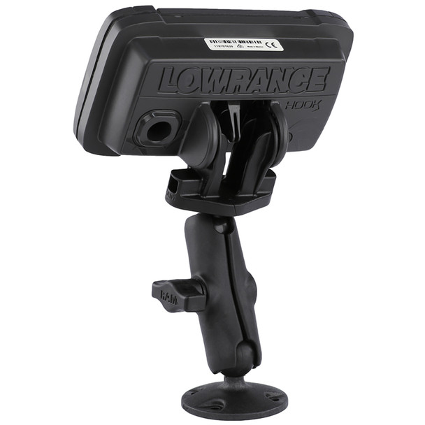 RAM Mounting Systems B Size 1 inch Composite Fishfinder Mount for Lowrance Hook2 Series - Part RAP-B-101-LO12