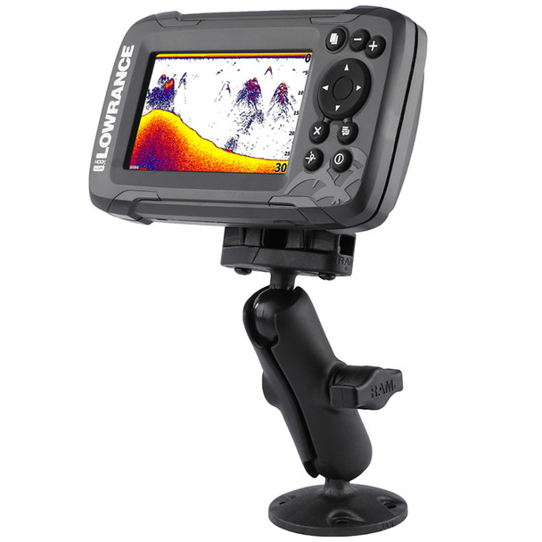RAM Mounting Systems B Size 1 inch Composite Fishfinder Mount for Lowrance Hook2 Series - Part RAP-B-101-LO12
