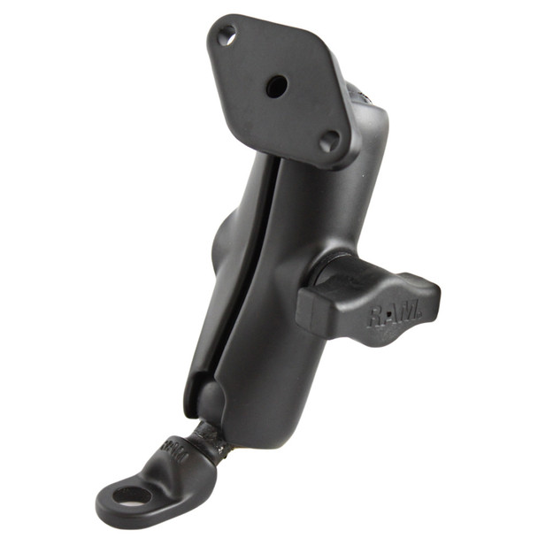RAM Mounting Systems RAM-B-180U 9mm Angled Base with Double Socket Arm & Diamond Adapter for Motorcycles