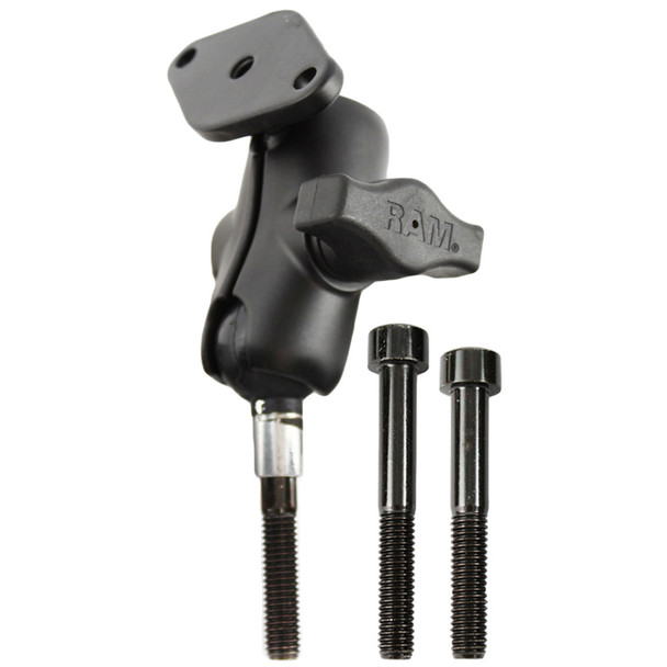 RAM Mounting Systems M8 Handlebar Short Base with Diamond Ball for Motorcycle Electronics