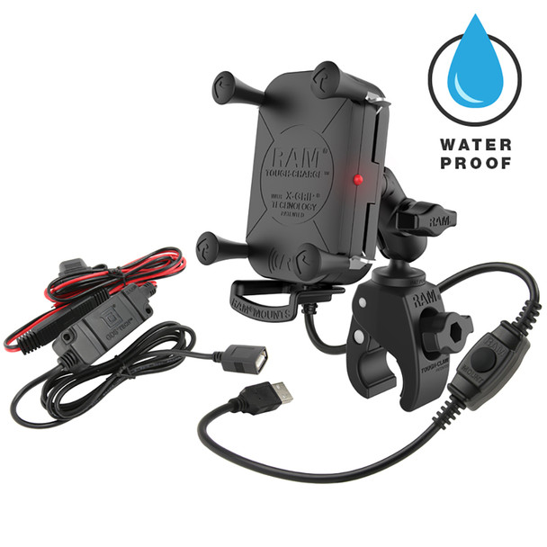RAM Mount Tough-Charge Waterproof Wireless Charging Mount with Tough-Claw and X-Grip Technology