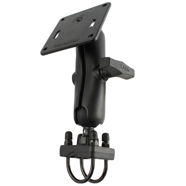 RAM Mounts 1.5-Inch Rail Mount with Double U-Bolt Base and VESA Compatibility (Part #RAM-334U)