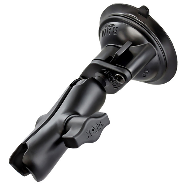 RAM Mounting Systems 1-Inch Diameter Ball Double Socket Arm with 3.25-Inch Suction Cup Twist Lock Base