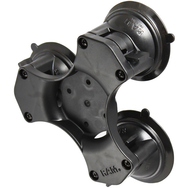 RAM Mounting Systems RAP-365-224-1BU Triple Suction Cup Base with AMPs Hole Pattern