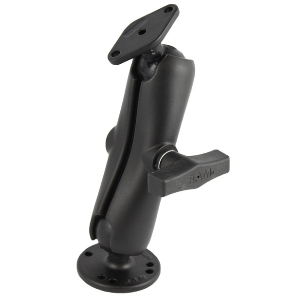 RAM Mounting Systems 1.5-Inch Diameter Ball Flat Surface Mount with 2.5-Inch Round Base and Diamond Adapter