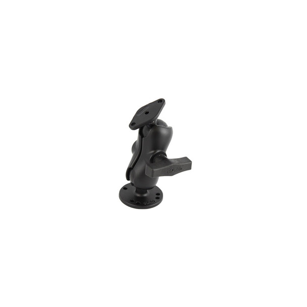 RAM Mounting Systems RAM-138U-B 1.5-Inch Ball Flat Surface Mount with Short Double Socket Arm and 2.5-Inch Round Base