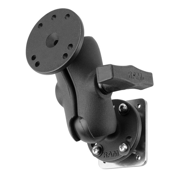 RAM Mounting Systems RAM-101-B-225B2U Drill-Down Dashboard Mount with Backing Plate, C Size Short